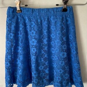 Abercrombie & Fitch Blue Floral Lace Skirt size XS elastic waist mini Y2K